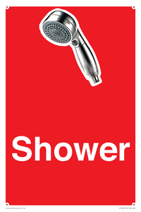 Shower Dementia Friendly Sign Red